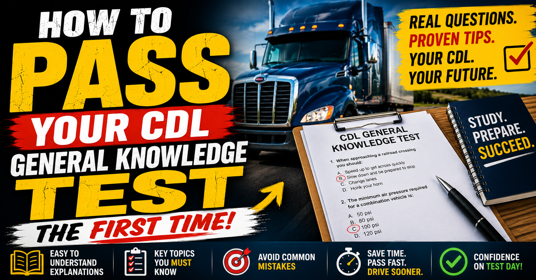 How to Pass Your CDL General Knowledge Test the First Time