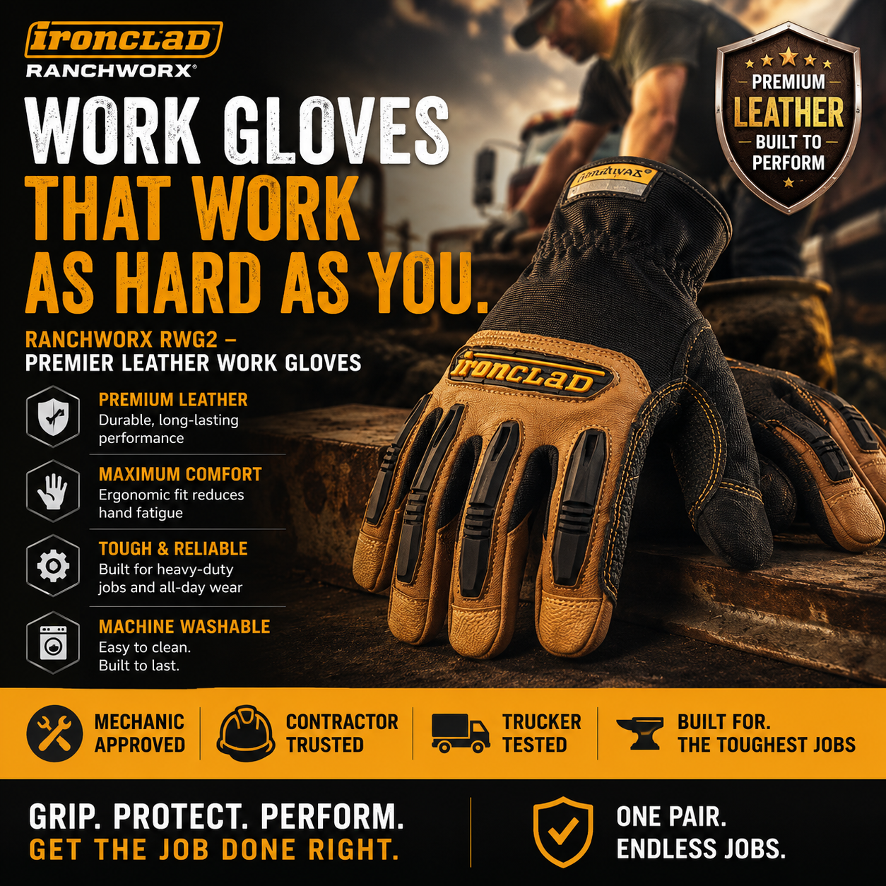 ironclad Ranchworx Work Gloves