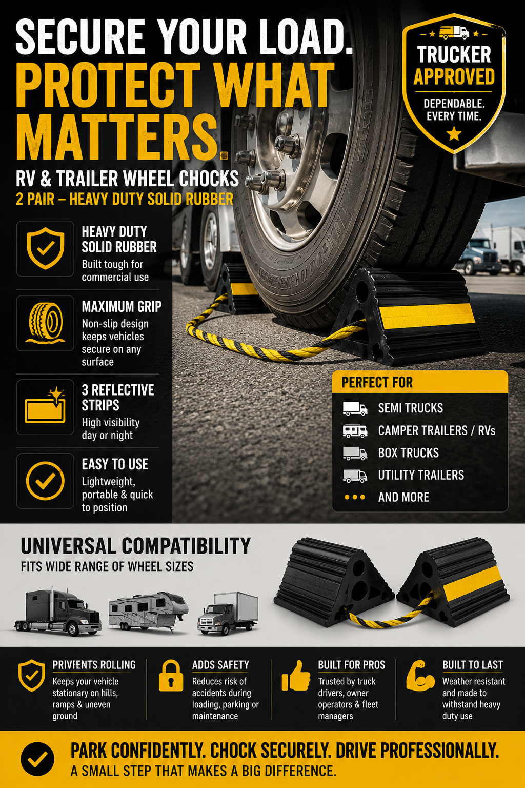 commercial truck RV Wheel Chocks