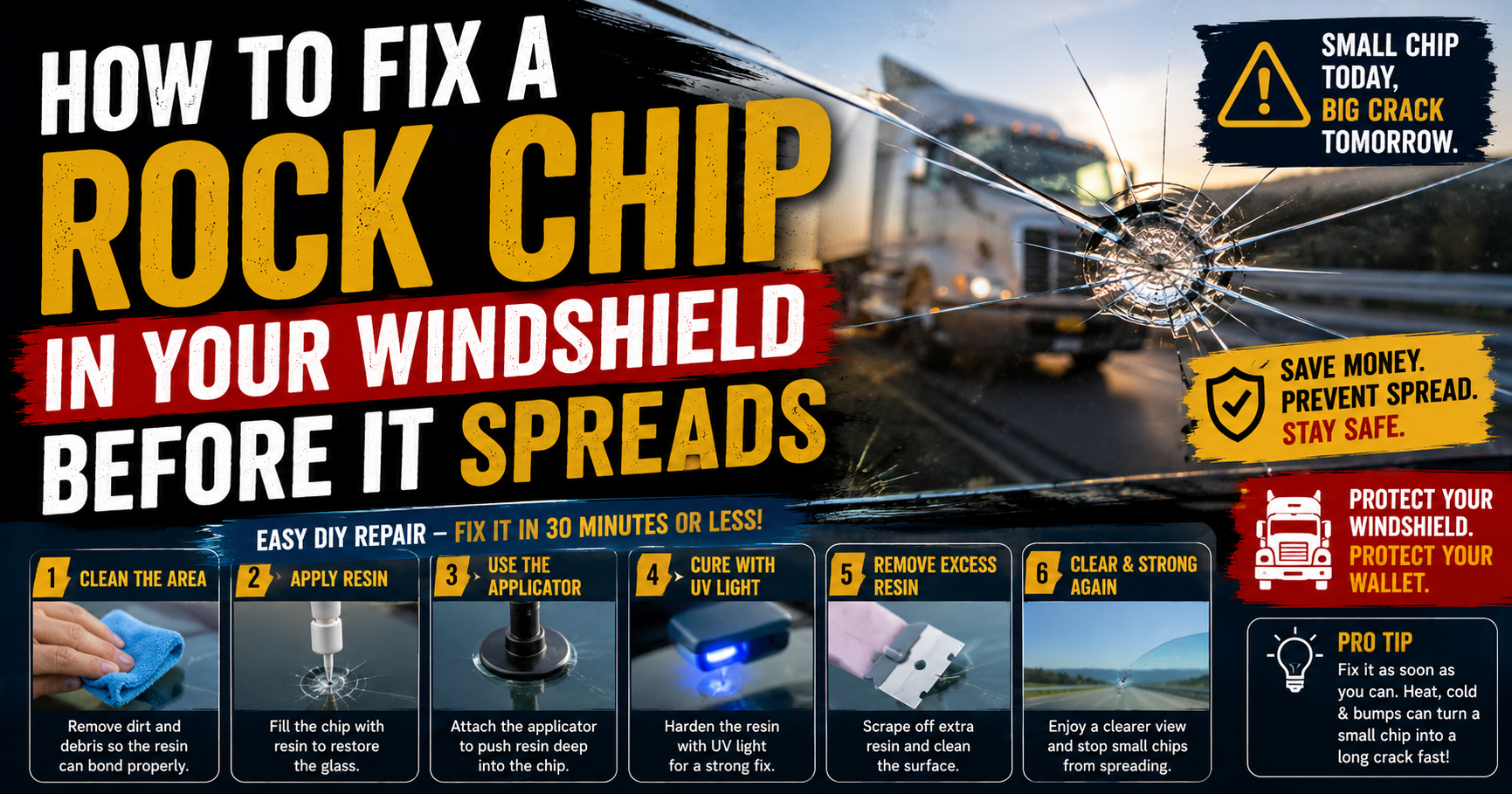 How to Fix a Rock Chip in Your Windshield Before It Spreads (DIY Guide)