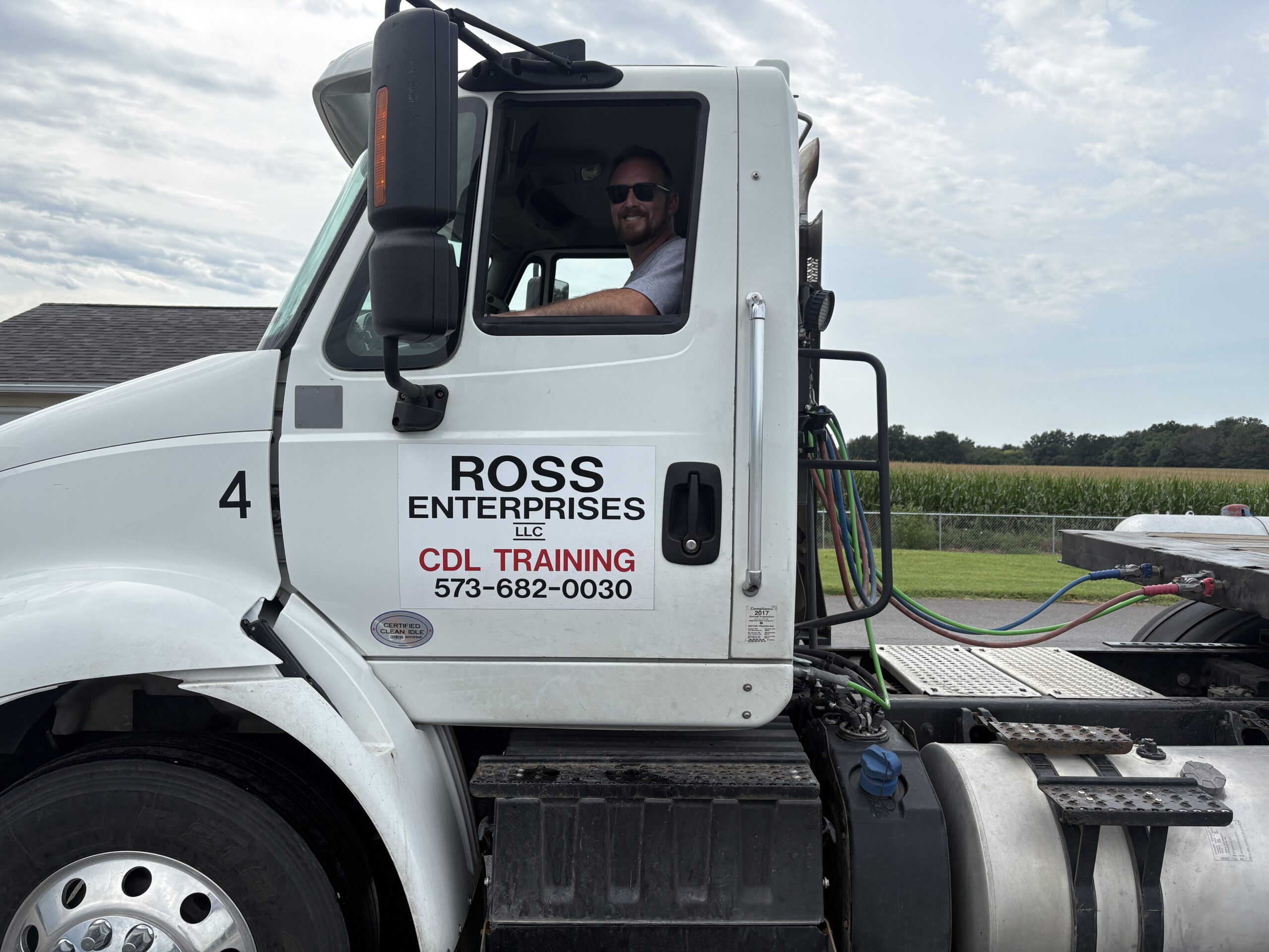 Riding in class A semi cab