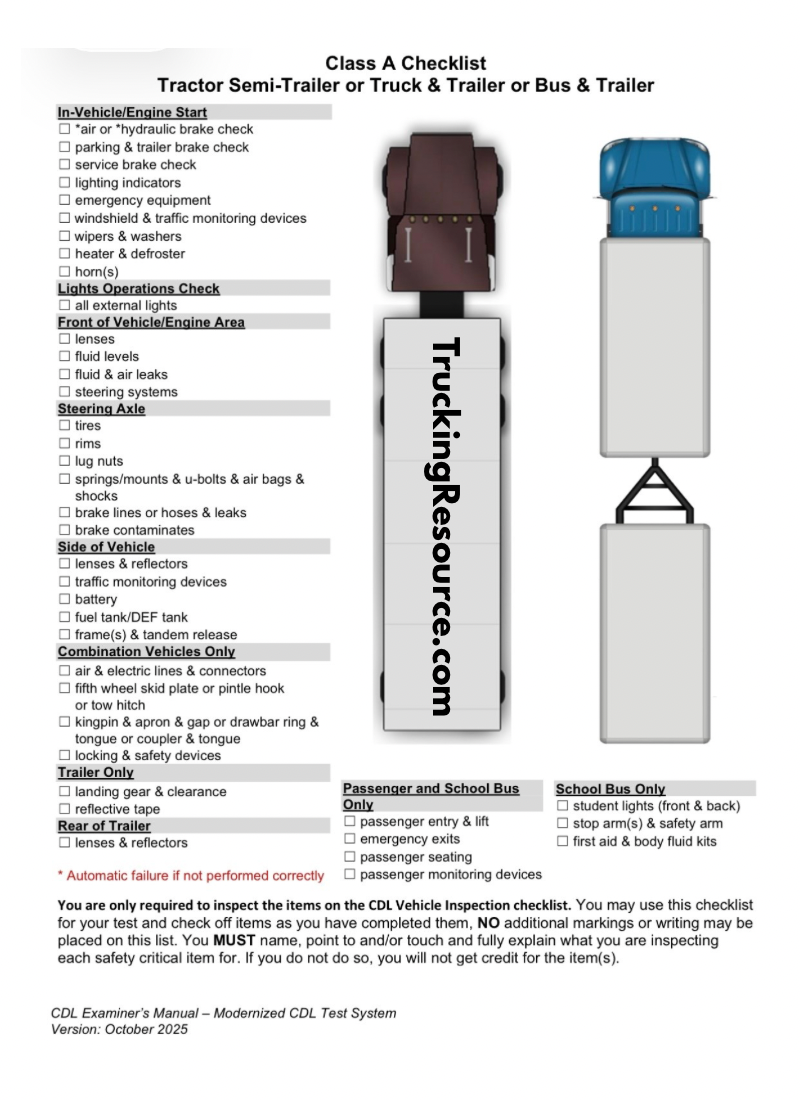 Free missouri CDL pre trip checklist