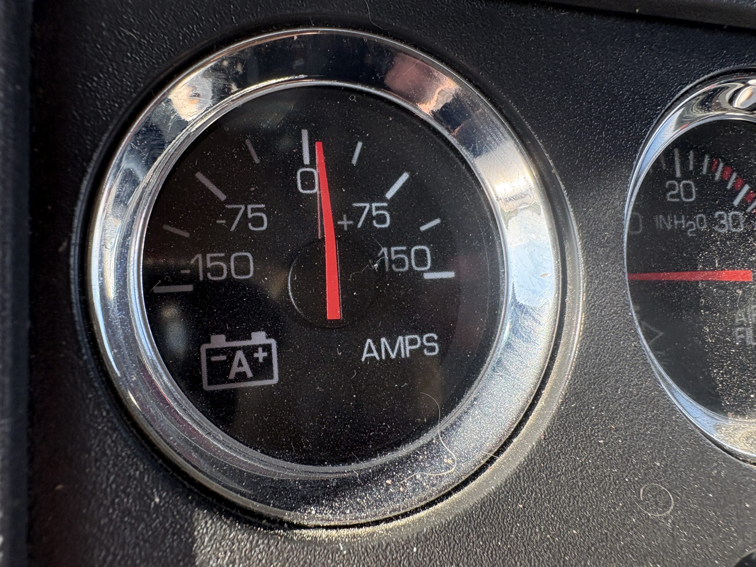 Ammeter gauge inside kenworth truck