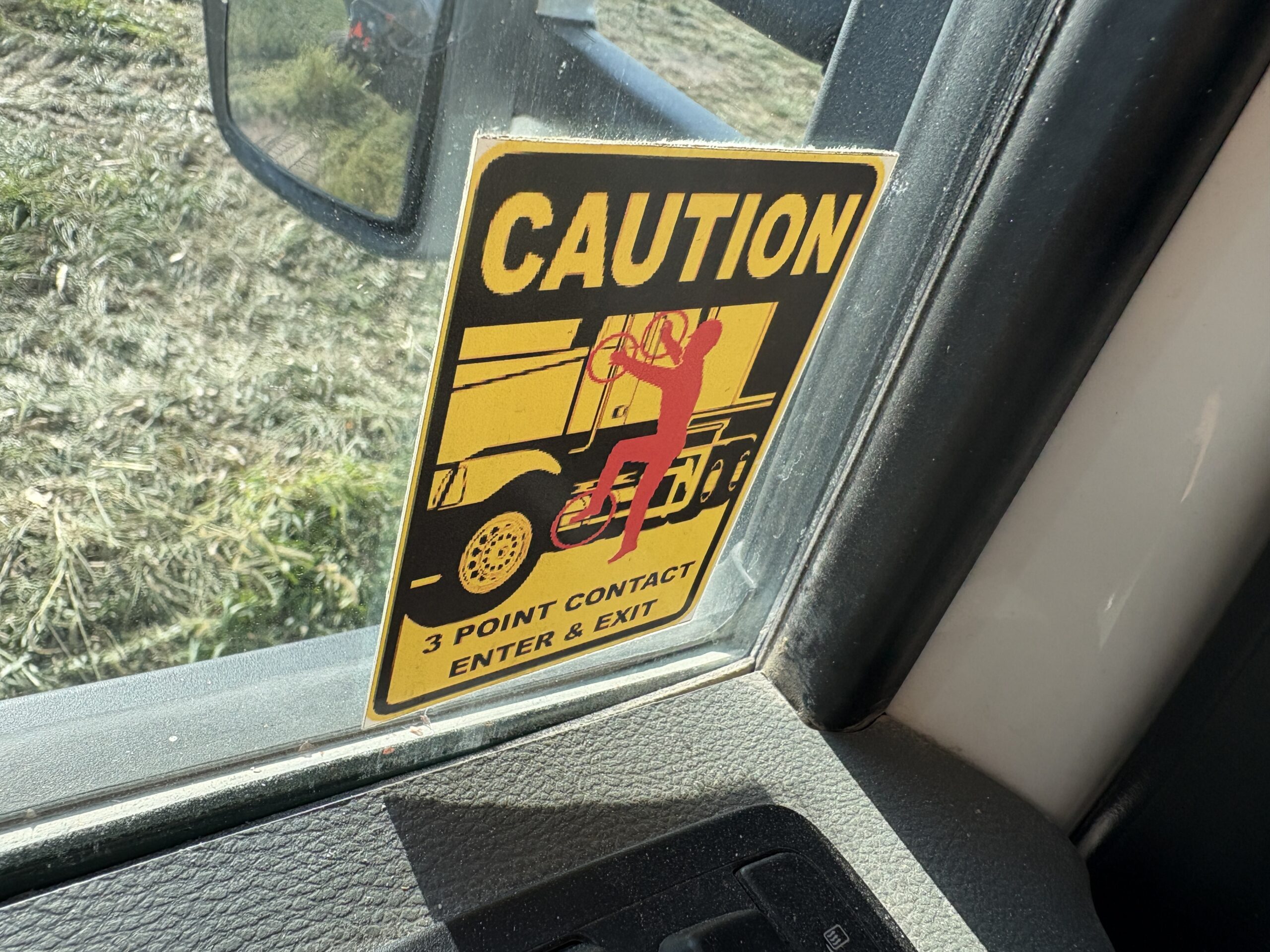 3 points of contact warning sticker on semi
