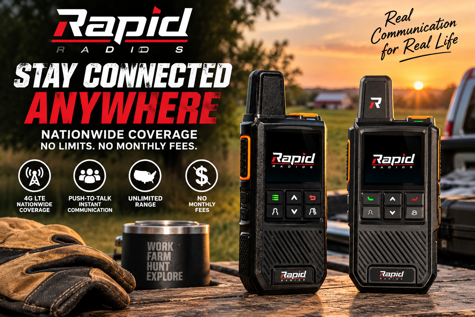 Rapid Radios G1 Nationwide LTE Push-to-Talk Radios