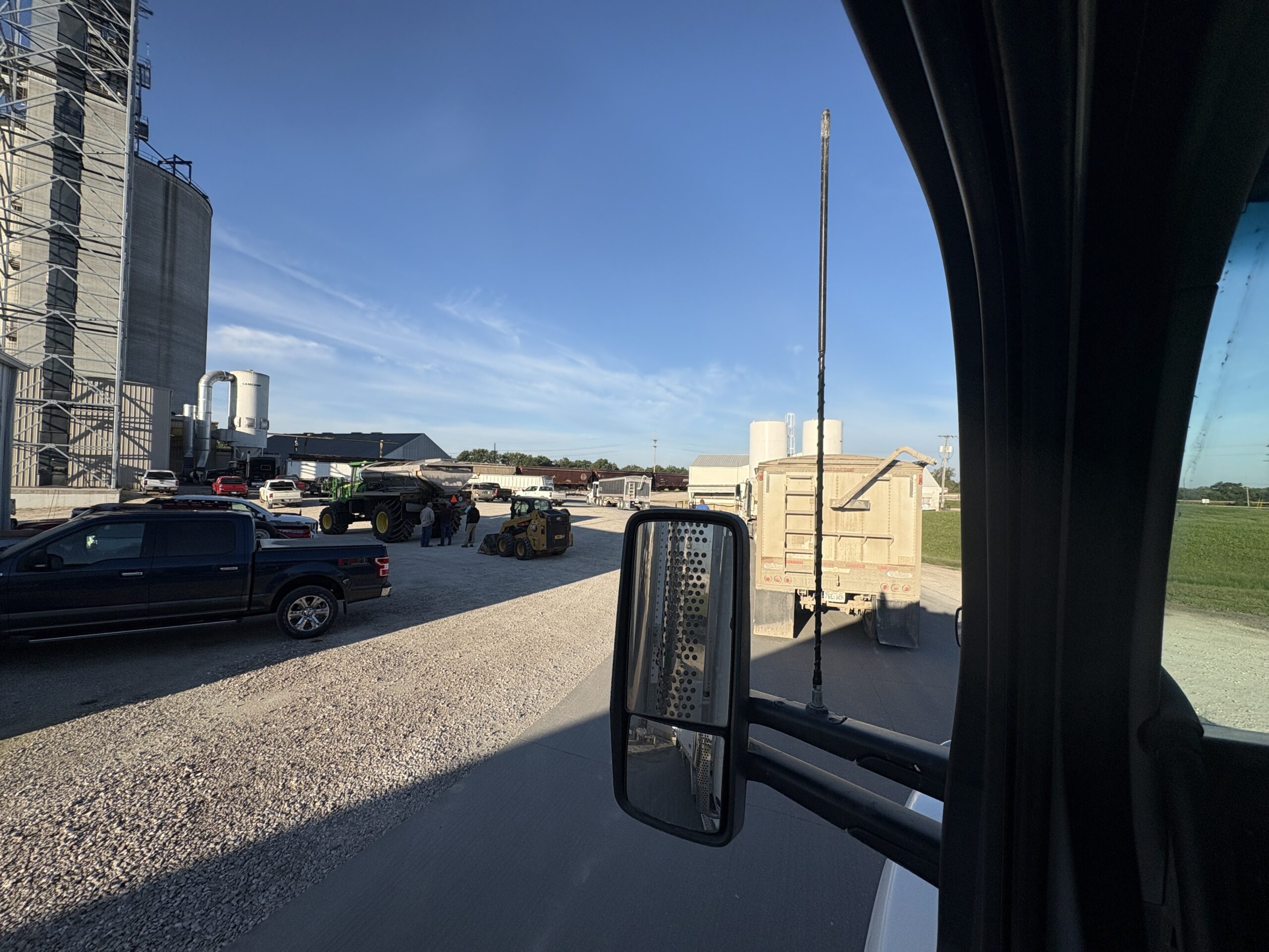 Waiting in line at grain elevator