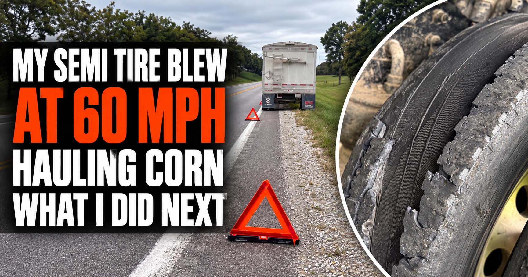 My Semi Tire Blew While Hauling Corn at 60 MPH