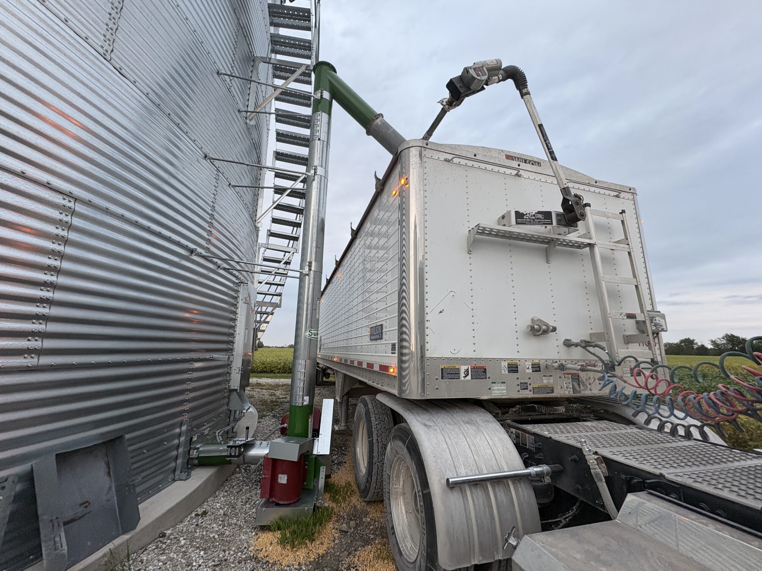 Semi about to be loaded with corn